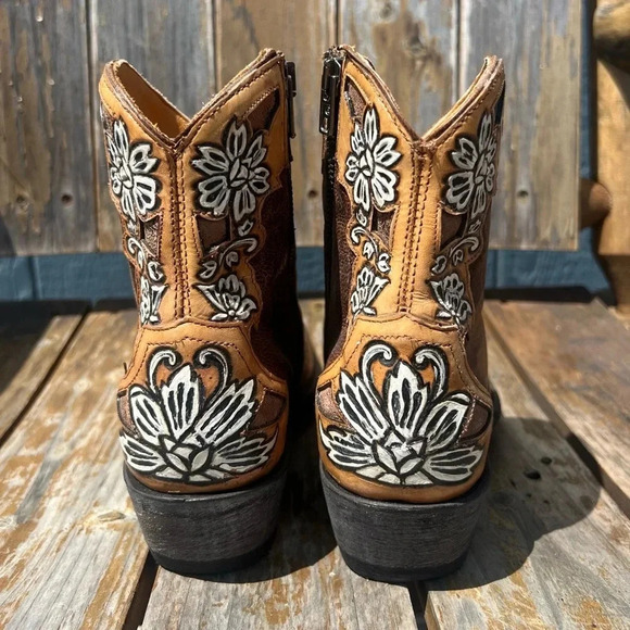 Old Gringo Embossed Cowhide Leather Aster Short‎ Oryx Booties  Size 7.5 B - Picture 3 of 6